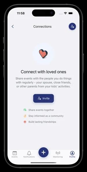 Connect with family to share events