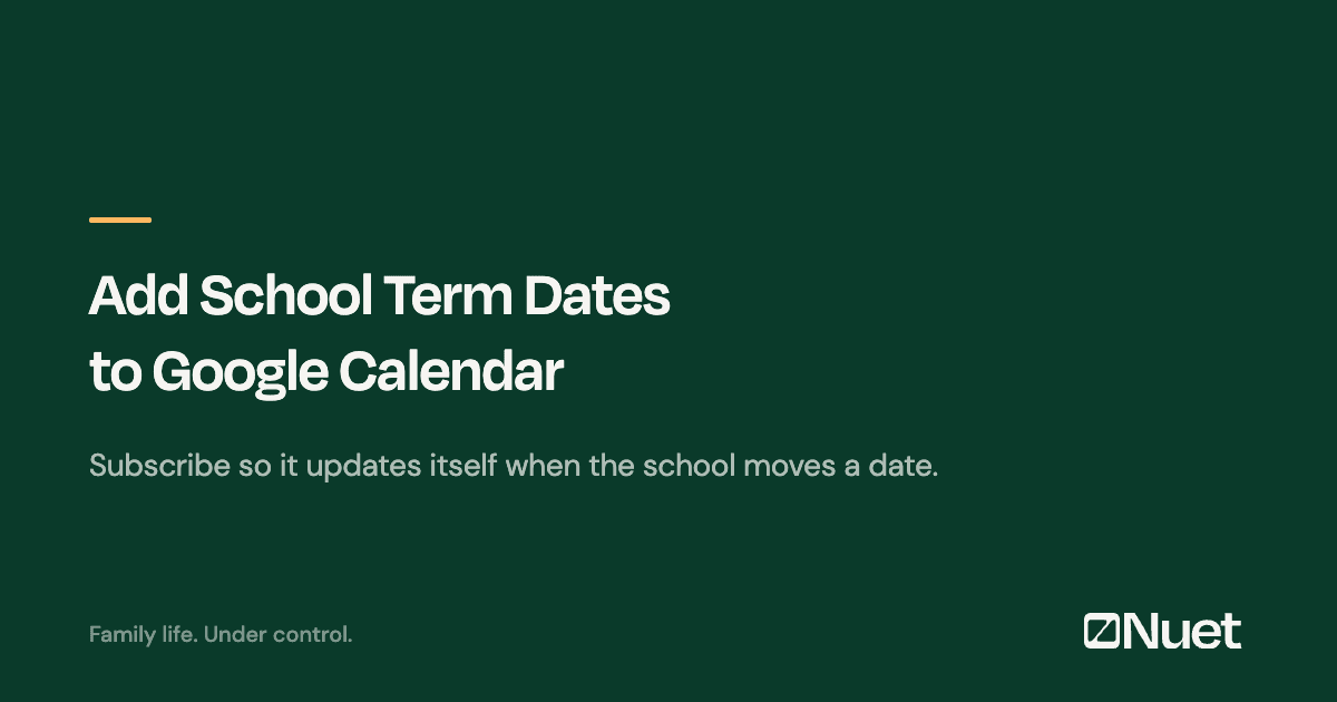 How to Add a School Term Dates Calendar to Google Calendar